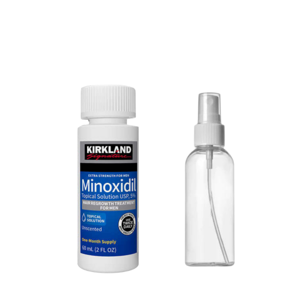 Minoxidil kirkland 5% (60ml) -1 mes de tratamiento + atomizador(obsequio mascarilla hidratante)