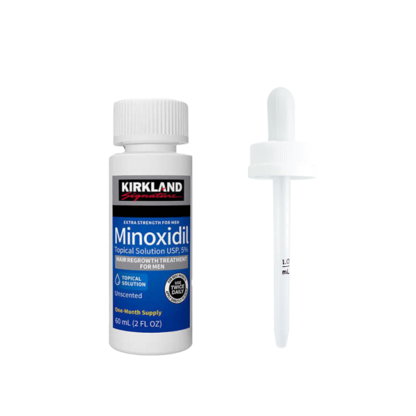 Minoxidil kirkland 5% (60ml)-1 mes de tratamiento  + gotero medida original(obsequio mascarilla hidratante)