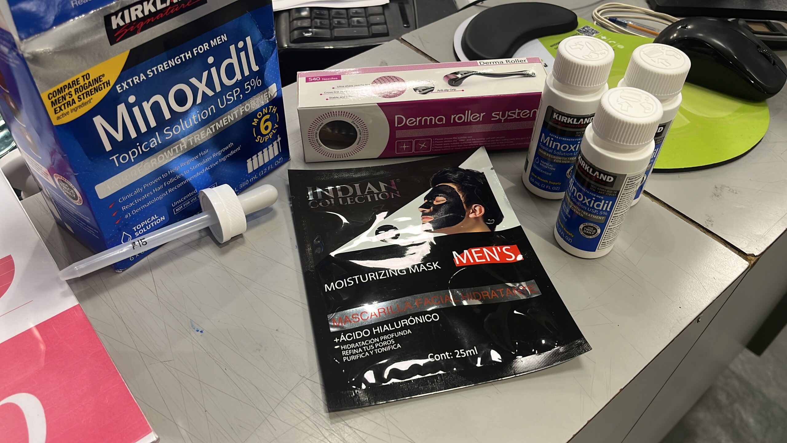 Minoxidil kirkland 5% (180ml) 3 meses de tratamiento +dermaroller titanio (incluye gotero)(obsequio mascarilla hidratante) photo review