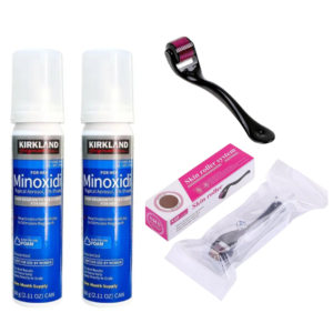 Minoxidil Kirkland 5% Espuma 2 Meses de Tratamiento + Dermaroller
