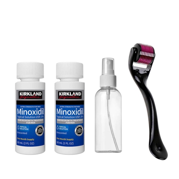 Minoxidil Kirkland 5% 2 meses +Dermaroller titanio + gotero original 1 ml o atomizador (obsequio mascarilla hidratante) - Imagen 5