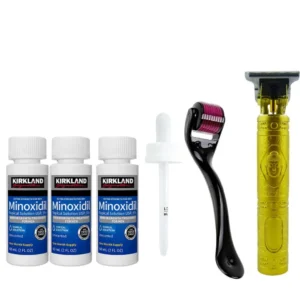 Minoxidil kirkland 5% 2 meses +dermaroller y maquina trimmer t10-t9 gotero o atomizador(obsequio mascarilla hidratante)