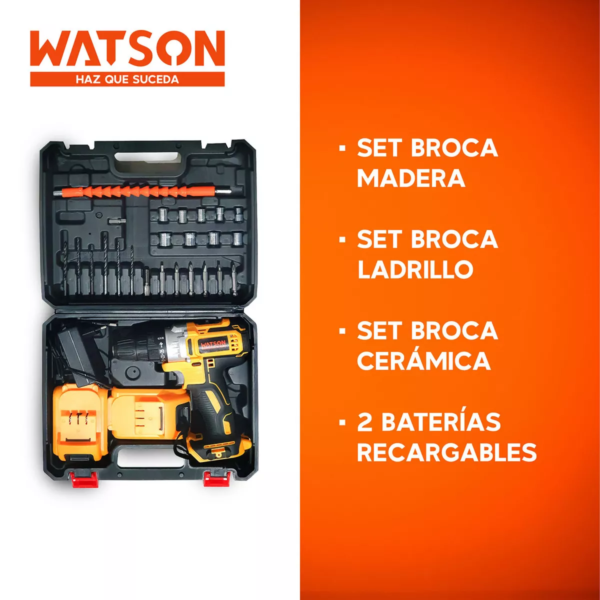 Taladro Inalámbrico Watson 36v + 2 Batetias(Entrega gratuita, pago al recibir) - Imagen 2