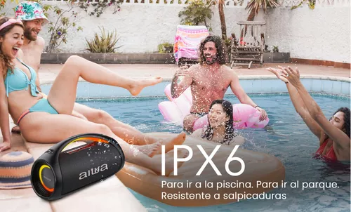 Parlante Portatil Bluetooth Aiwa Ipx6 Con Tws 110w Aw-s544bt Color Negro - Imagen 2