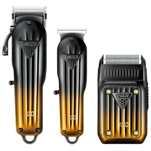 Kit Cortadora Pelo Trimmer Shaver 3en1 Profesional Vgr V-644 Color Negro Y Dorado