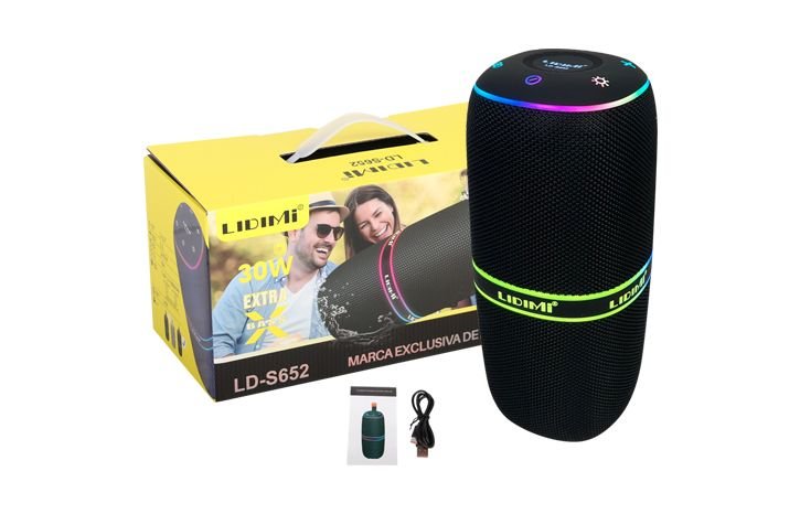 Parlante Bluetooth Portátil LIDIMI S652 30 w con Radio FM, USB, TF, AUX y Luz RGB - Imagen 3