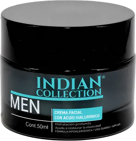 Crema facial Indian Collection Men con ácido hialurónico 50 ml — Ofertazo Chile