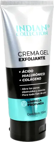 Crema gel exfoliante Indian Collection con ácido hialurónico y colágeno 100 ml — Ofertazo Chile