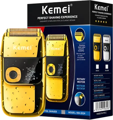 Shaver Kemei KM-2024 dorado con caja original — Ofertazo Chile