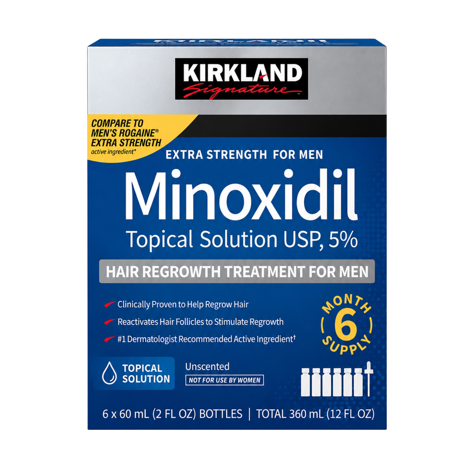 Minoxidil Kirkland 5% 360ml Caja 6 Meses de Tratamiento en Ofertazo Chile - foto 2