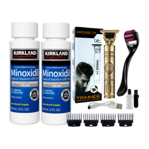 Minoxidil Kirkland 5% 2 Meses + Dermaroller y Trimmer T9/T10 obsequio Gotario en Ofertazo Chile