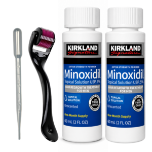 Minoxidil Kirkland 5% 120ml 2 Meses + Dermaroller Titanio y gotario gratis en Ofertazo Chile