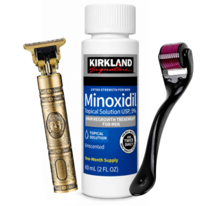 Minoxidil Kirkland 5% + Dermaroller Titanio y Máquina Trimmer T9 en Ofertazo Chile