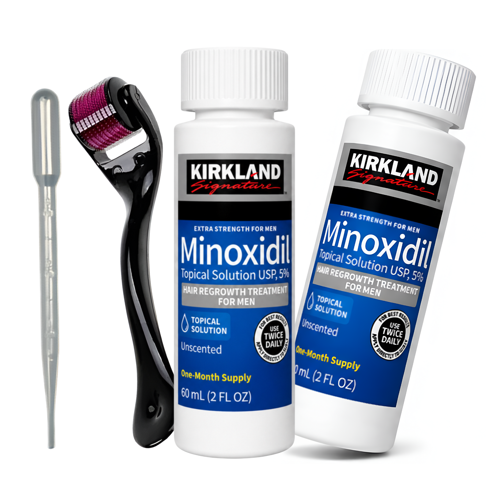 Minoxidil Kirkland 5% 120ml 2 Meses + Dermaroller Titanio y gotario gratis en Ofertazo Chile - foto 2