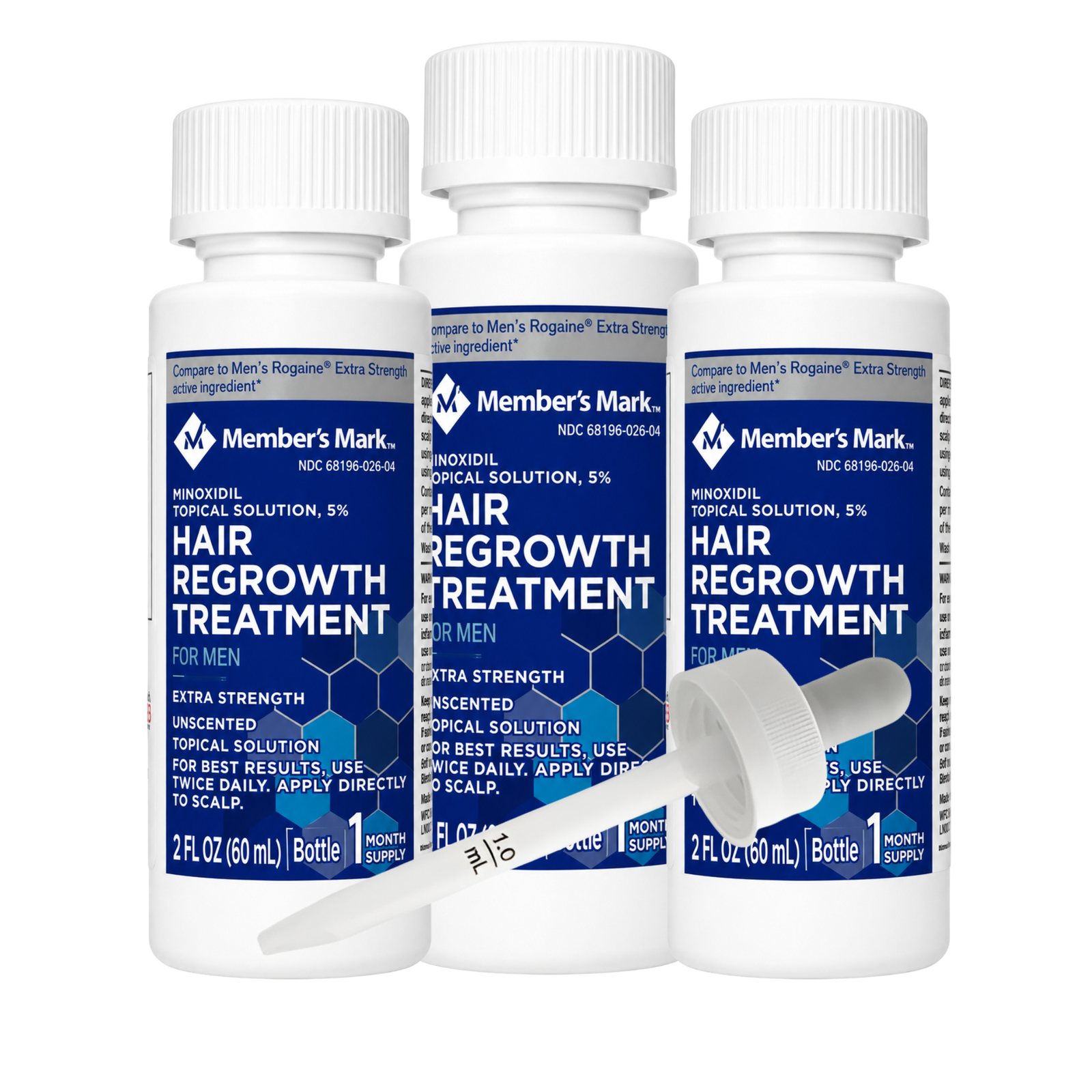 Minoxidil Member’s Mark 5% 3 meses + gotero original en Ofertazo Chile - foto 2