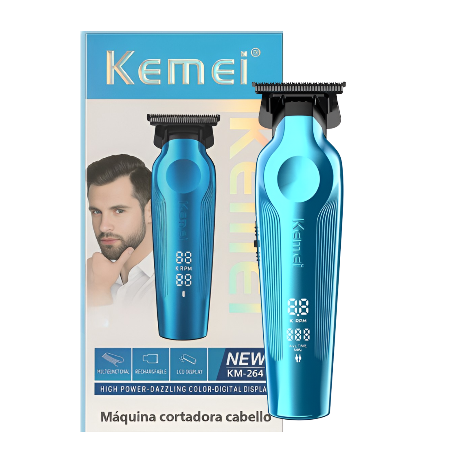 Maquina trimmer Kemei-Km-264 patillera recargable inalámbrica en Ofertazo Chile - foto 3
