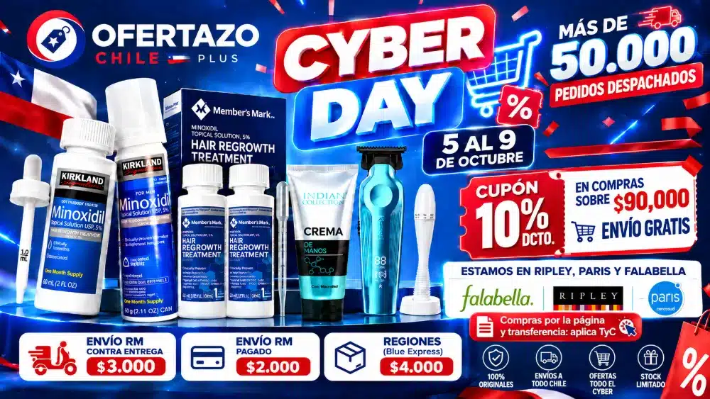 Cyber Day Ofertazo Chile del 5 al 9 de octubre: cupón 10% de descuento en compras sobre $90.000 y envío gratis
