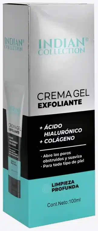 Crema gel exfoliante Indian Collection con ácido hialurónico y colágeno 100 ml