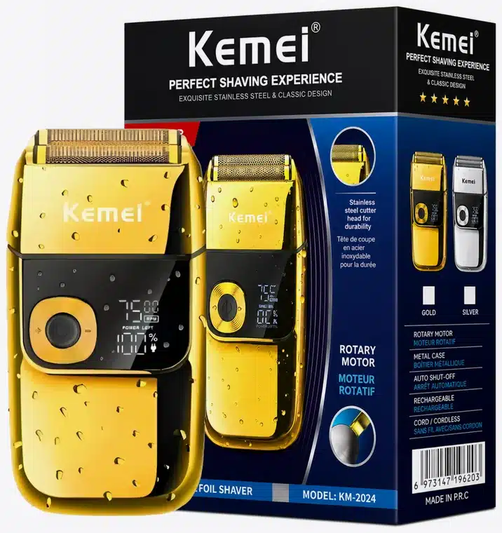 Shaver Kemei KM-2024 dorada con caja