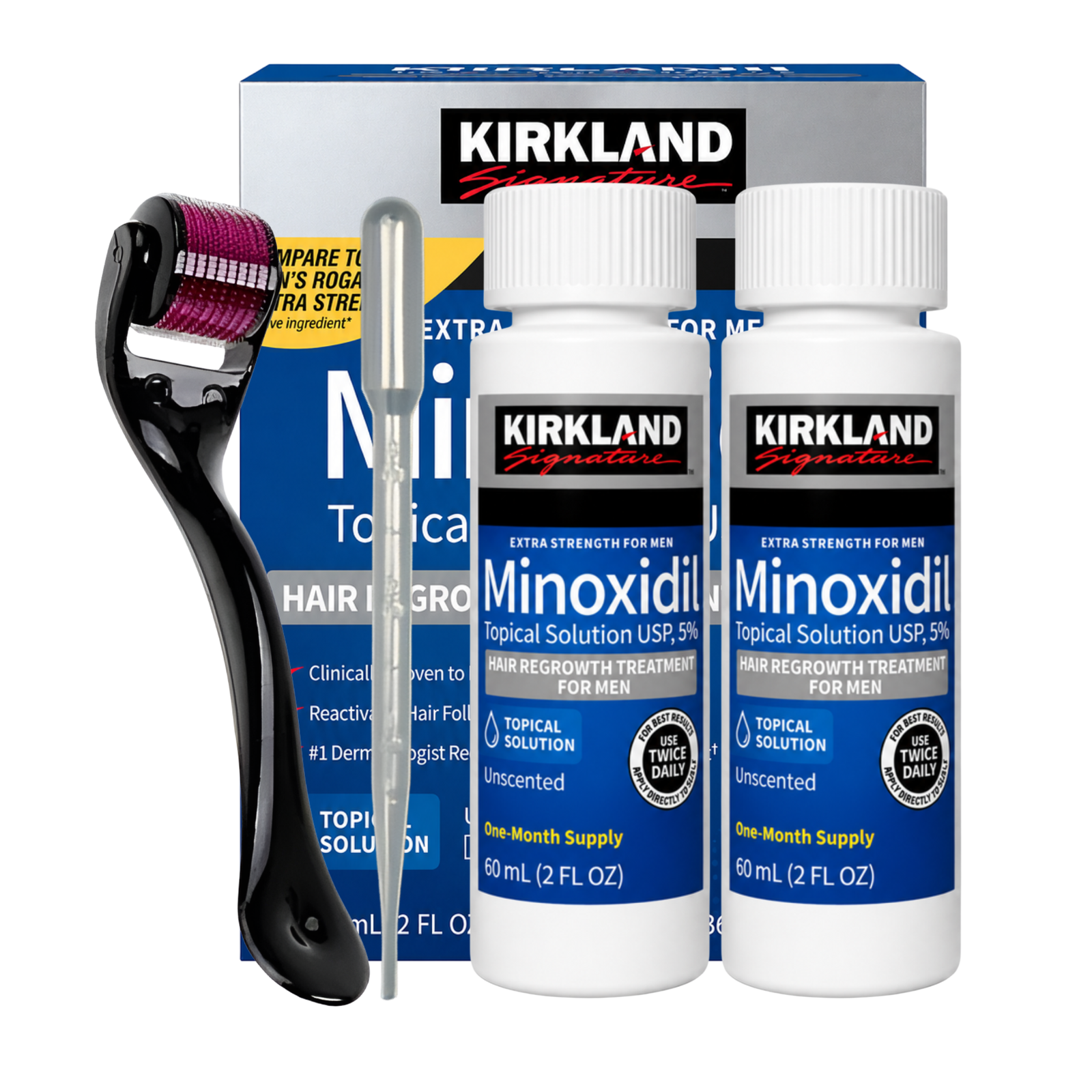 Minoxidil Kirkland 5% 120ml 2 Meses + Dermaroller Titanio y gotario gratis en Ofertazo Chile - foto 3